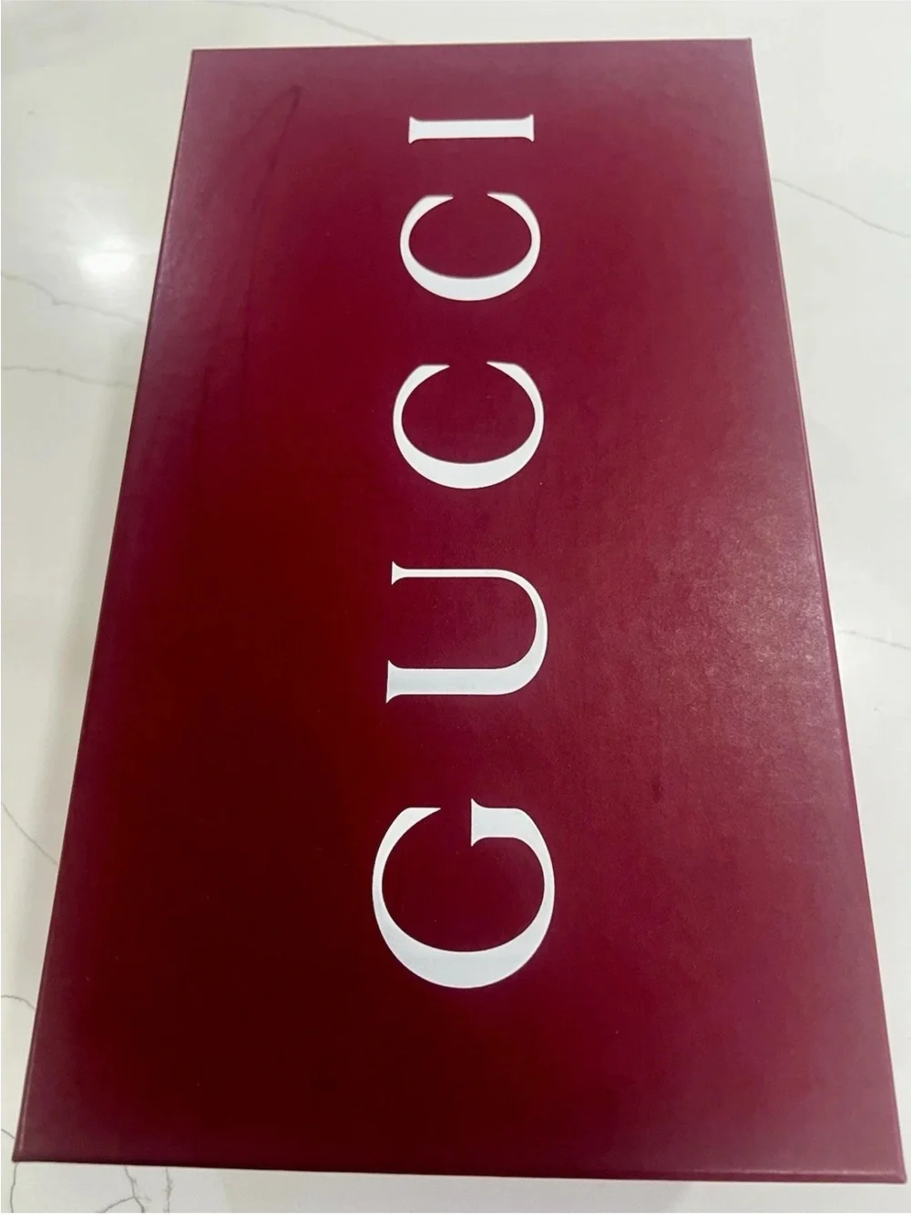 Gucci Authentic Empty Shoe Box Set w/ 2 new Dust Bags Red Burgundy Mens Sneakers